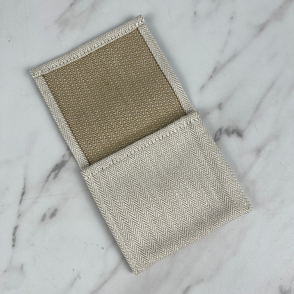 Hermes Beige Herringbone Pattern Ring Bracelet Jewelry Dust Bag 4" x 3.5" - Picture 2 of 4